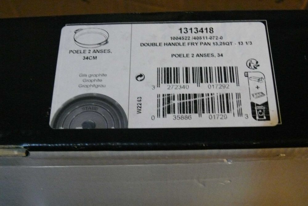 Frigideira de Dupla Alça Staub 13" - Cinza Grafite