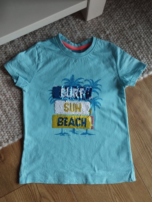 104cm bluzka chłopięca cekiny, koszulka, t-shirt