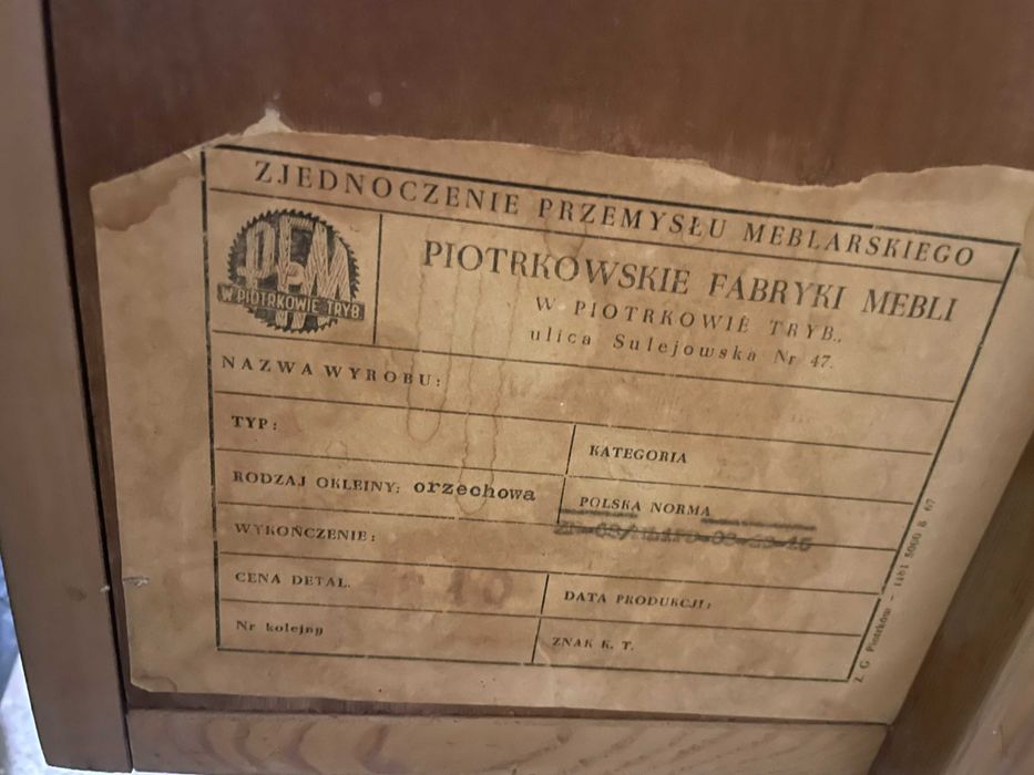 Toaletka Piotrowskie Fabryki Mebli 1970 r.