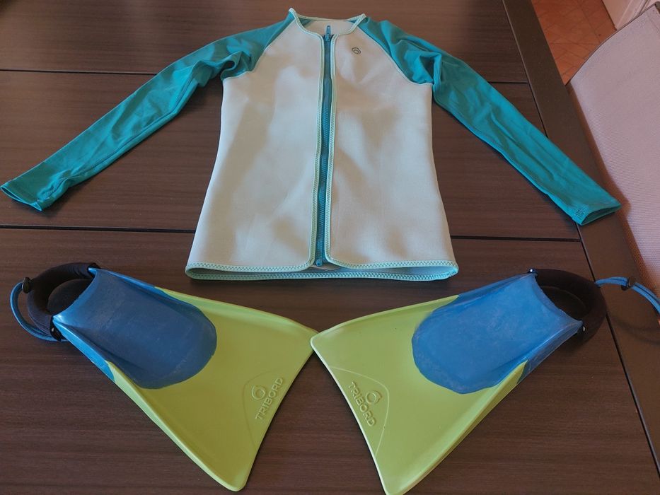 Surf/BodyBoard/Snorkeling Top Térmico e Barbatanas Criança