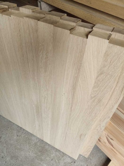 Blaty dębowe bez sęków, klejonka lite lamele, szlifowane