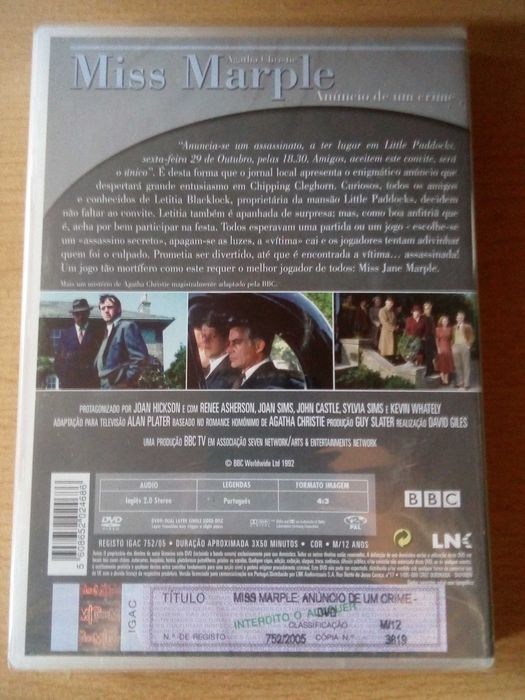 MISS MARPLE - ANÚNCIO DE UM CRIME - Joan Hickson ( 1985 ) NOVO.