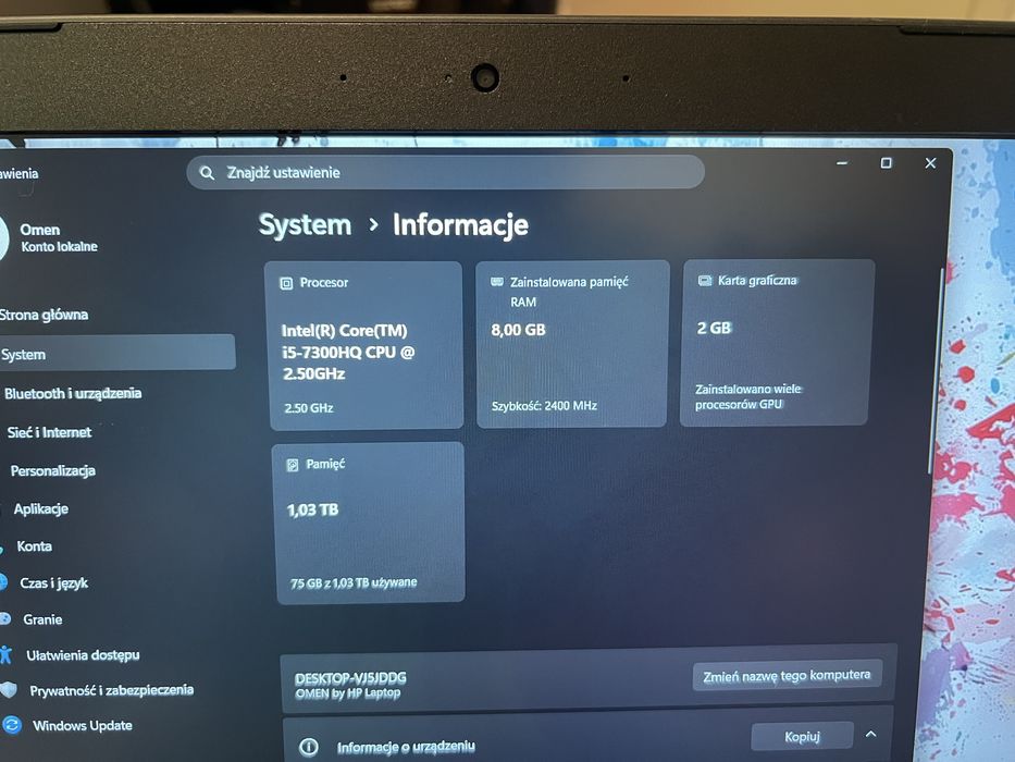 Laptop hp omen 15 cali