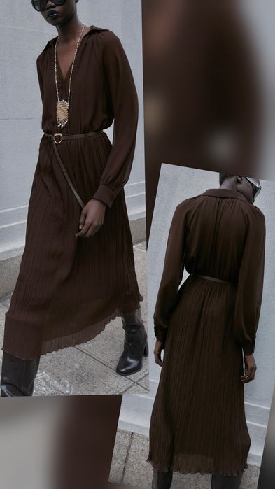 Zara sukienka plisowana