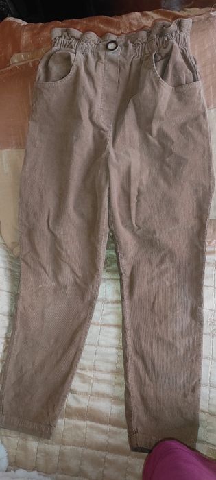 Spodnie sztruksowe brązowe dziewczęce Zara 11/12