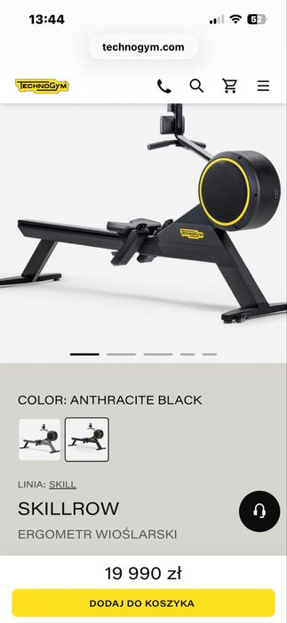 Wioślarz Technogym Skillrow – sprzęt premium, stan bardzo dobry.