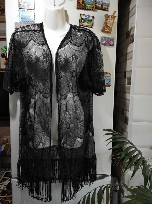 Брендова,чорна,мереживна,пляжна накидка,парео 44 р-Vero Moda