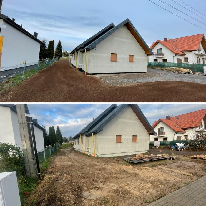 Karczowanie samosiejek niwelacja terenu przygotowanie pod wysiew trawy