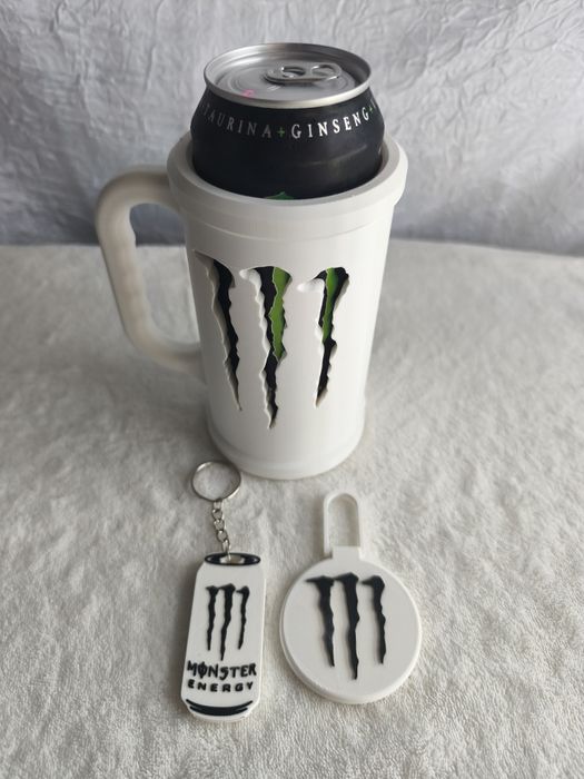 Caneca Monster branco + acessórios