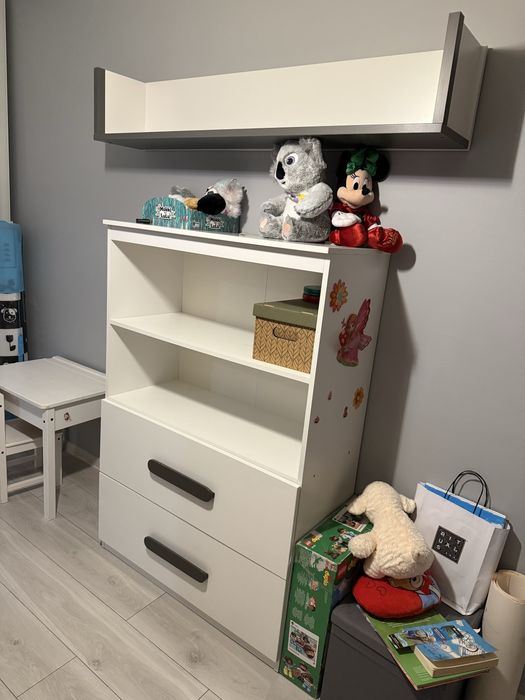 Komoda dwie szuflady szerokosc 90 wysokosc 132 plus półka