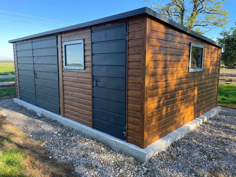 Garaż Blaszany Drewnopodobny 5x3 - Blaszak Ogrodowy w Super Cenie!