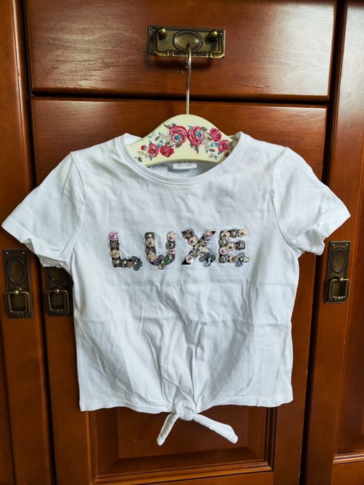Spódnica t-shirt bluza Zestaw Świąteczny dla dziewczynki 6/7 lat