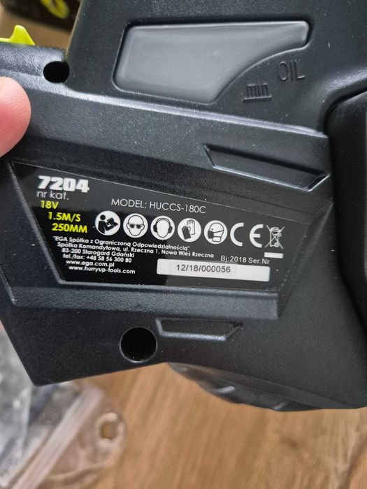 HURRY UP 7204 Piła łańcuchowa 18V 250mm