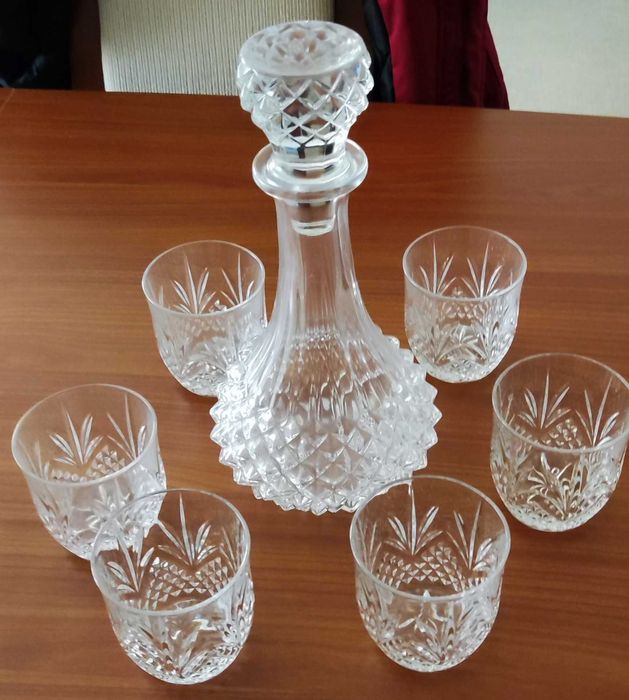 NATAL Garrafa com 6 Copos Cristal