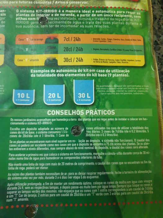 Sistema de rega para vasos