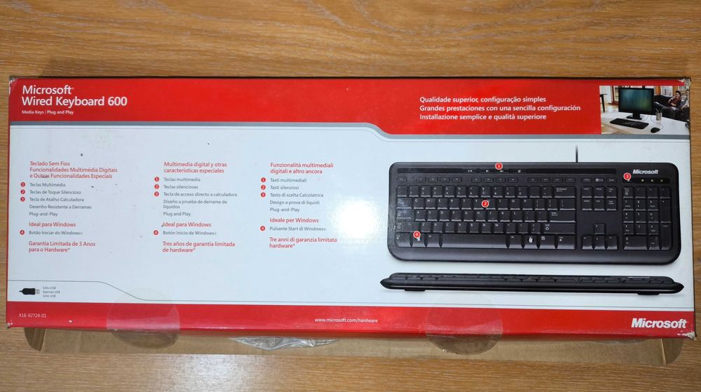 Teclado Microsoft Wired Keyboard 600 – Novo (Nunca Usado)462106245653473282