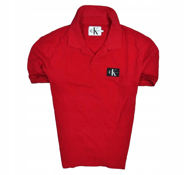 Calvin Klein Jeans Męska Czerwona Koszulka Polo L
