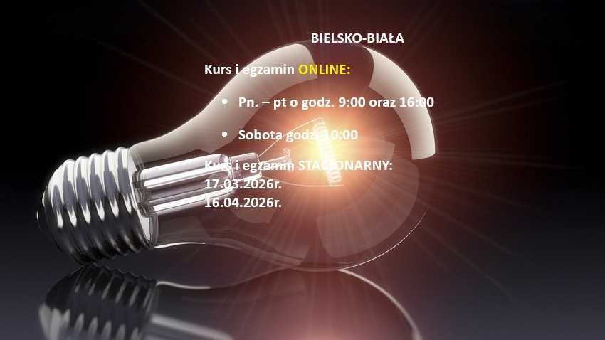 BIELSKO-BIAŁA uprawnienia energetyczne G1/2/3 kursy i egzaminy 17.03