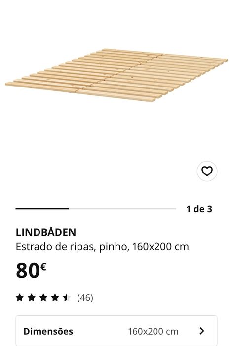 Cama IKEA BRIMNES (160x200)+ estrado+ colchão viscoelástico