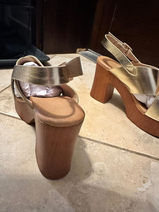Okazja stylowe buty sandałki na grubej podeszwie