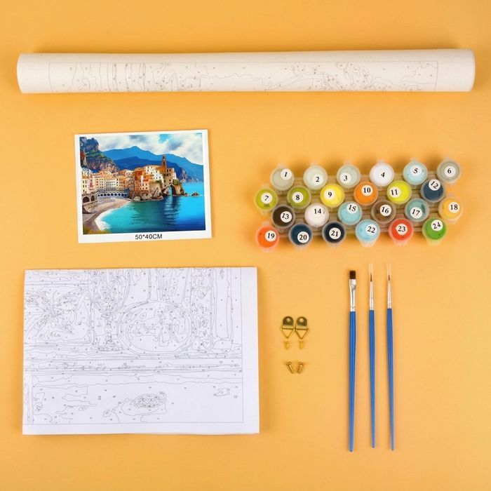Paint by Numbers Kit - Acrylic Paints - Italian City 40x60 cm