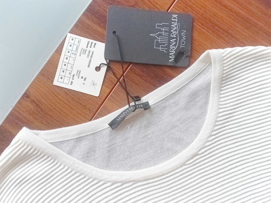 Max Mara biały sweter oversize 38 NOWY