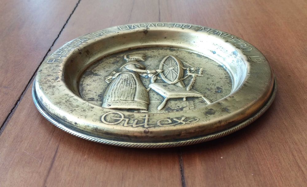 Antigo pequeno prato publicitário Fabrica Fiaçao do Mondego Lda Outex