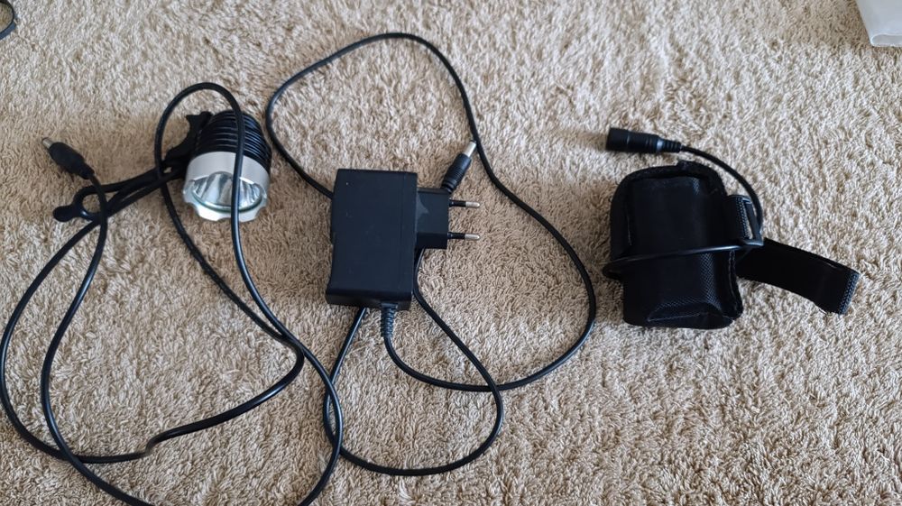 Велосипедная фара+зарядка+блок питания