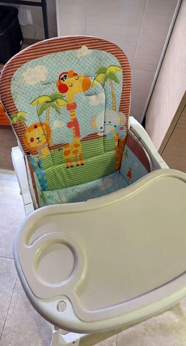 Cadeira de Refeição para Bebé Dobrável com 2 Tabuleiros
