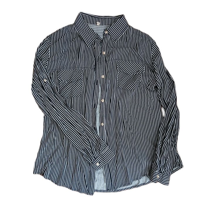 чорно-біла сорочка рубашка у смужку в лінію