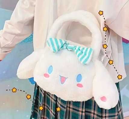 piękna futrzana pluszowa torba na ramie listonoszka Cinnamoroll Sanrio