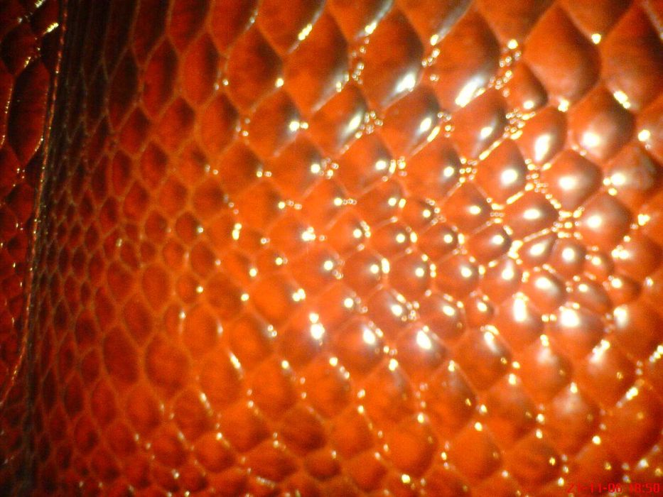 TOREBKA DAMSKA SKÓRA WĘŻA CZERWIEŃ 35x23x16 Zamki sprawne st.bar.dobry