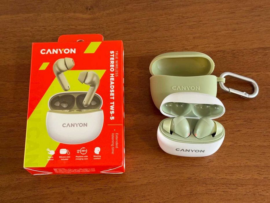Бездротові Bluetooth Навушники Canyon TWS-5 Green (CNS-TWS5GR)
