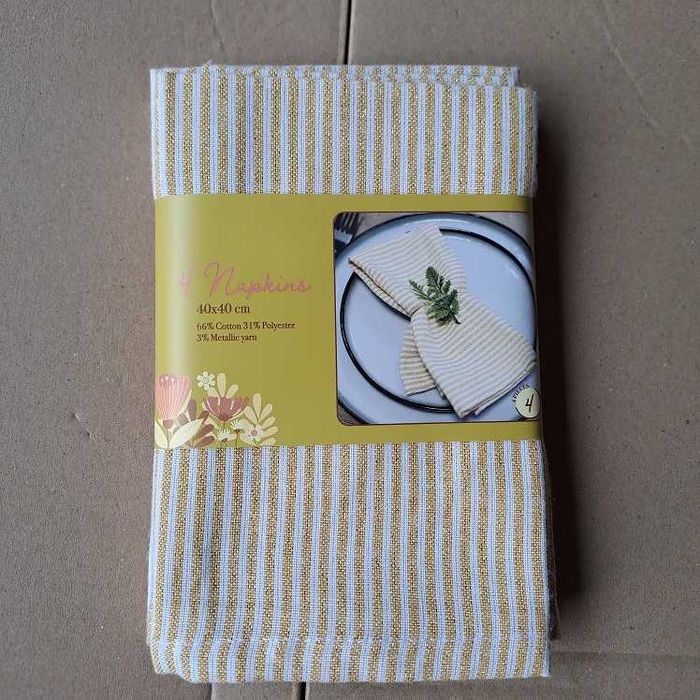 Serwetki materiałowe 4 szt 40 x 40 cm złote