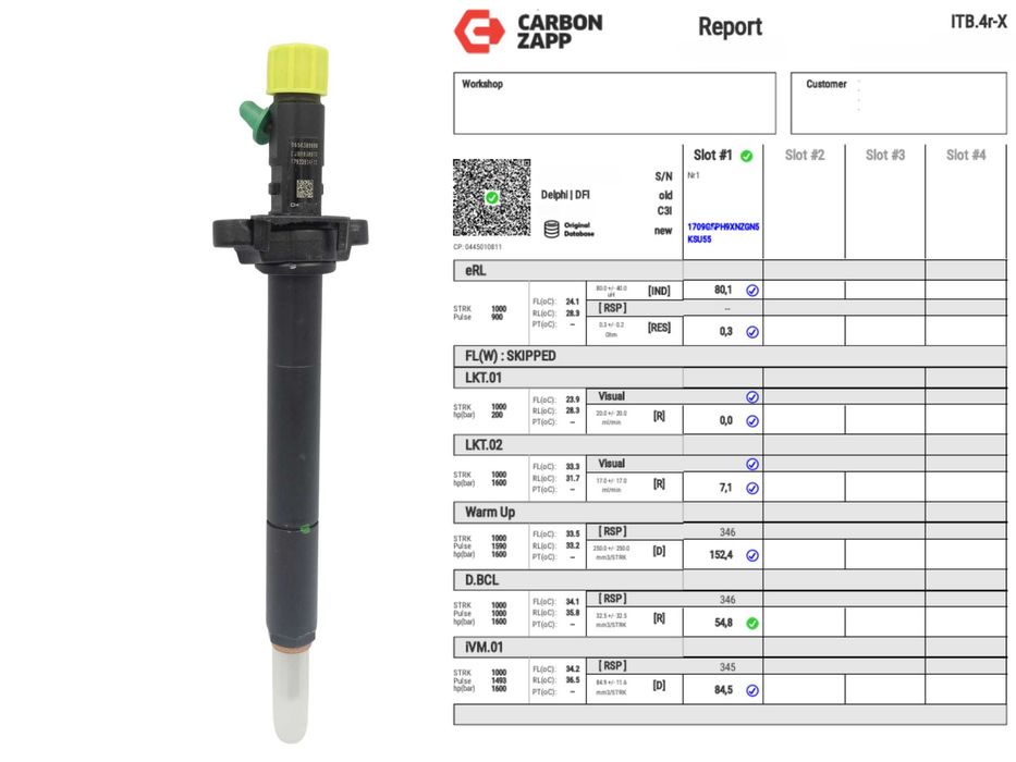 Regenerowany wtryskiwacz EJBR03801D DELPHI Citroen Peugeot 2.0