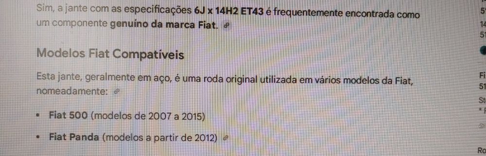 Jantes 14, furação 4x98 - Fiat