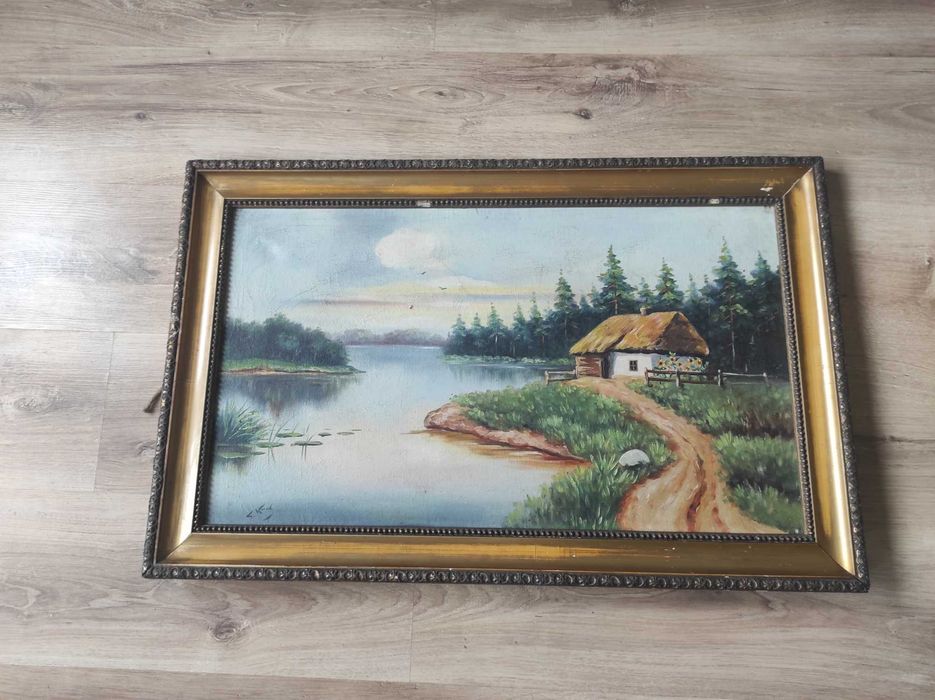 Obraz olejny na płótnie wieś