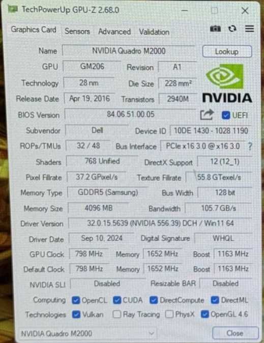 Видеокарта NVIDIA Quadro M2000 4Gb DDR5 128 bit