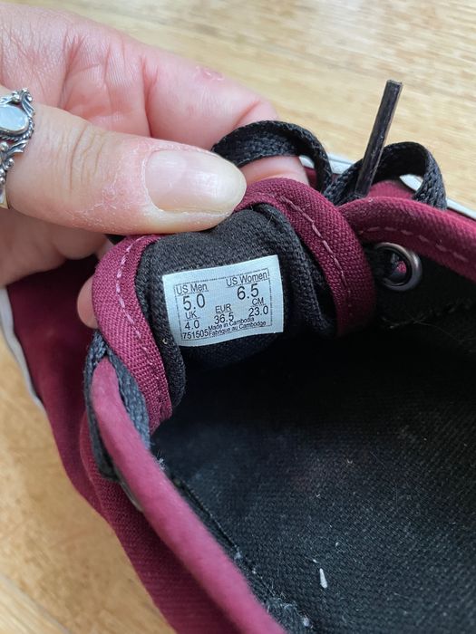 Buty tenisówki vans bordowe