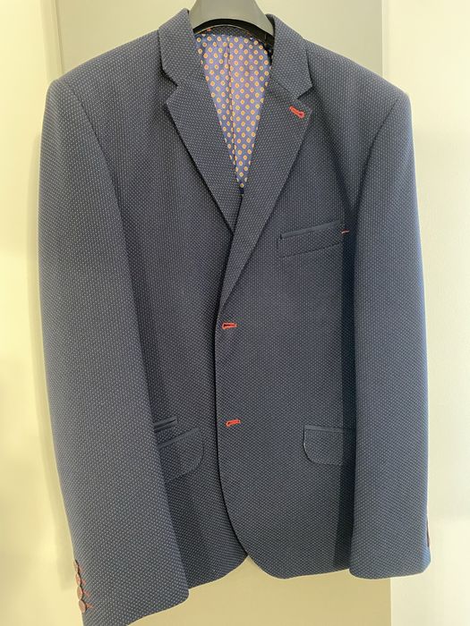 Marynarka męska granatowa z nakropieniem GENTLEMAN-176/56