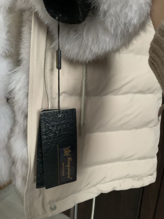 Parka puchowa z lisem naturalnym