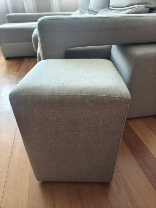 Sofá 3 lugares chaise longue cinzento