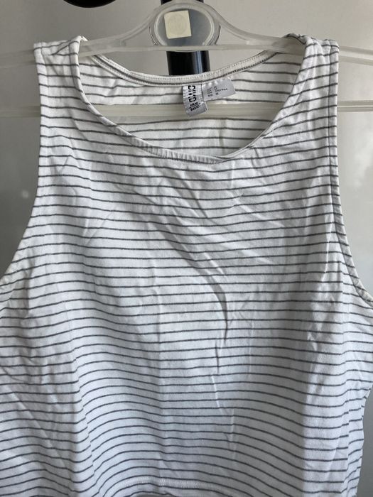 Biały top w paski z H&M Divided