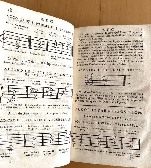 DICTIONNAIRE DE MUSIQUE, ROUSSEAU, Jean Jacques. 1768