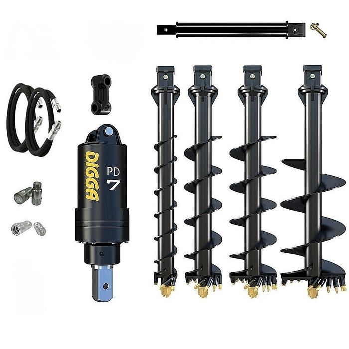 Гидробур DIGGA / Гидробур для экскаватора, спецтехники / Буровой шнек