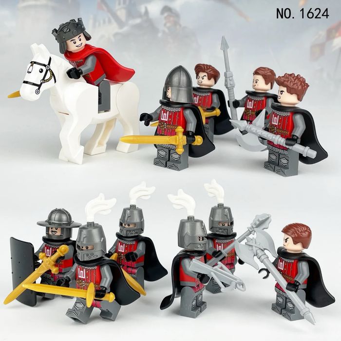 Rycerze Lego figurki Litwini czerwoni klocki knights castle kingdoms