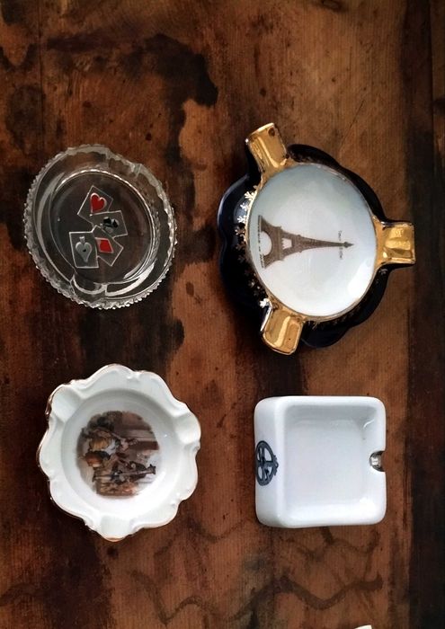 Cinzeiros antigos porcelana e vidro colecionadores