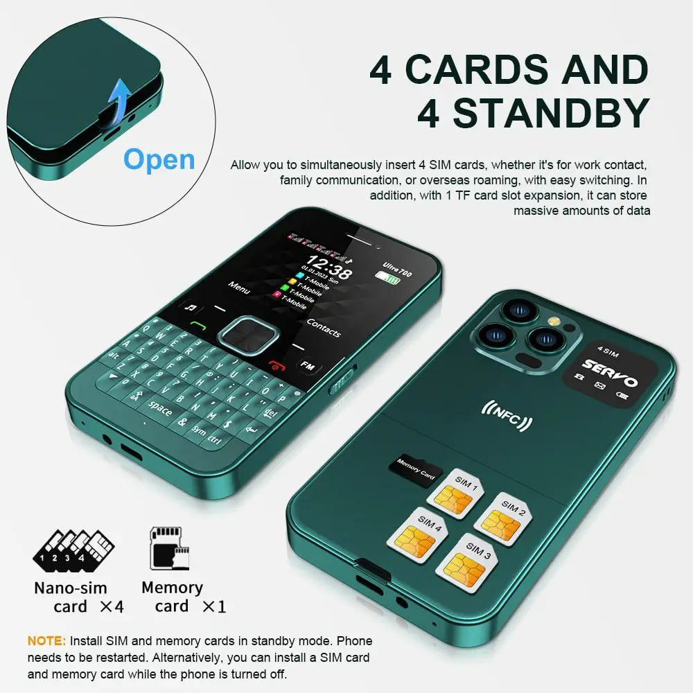 Телефон Servo 4 sim- карты: 1 200 грн. - Стационарные телефоны Днепр на Olx