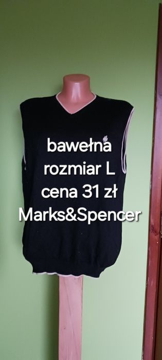 Czarna elegancka kamizelka sweterkowa Marks&Spencer rozm.L