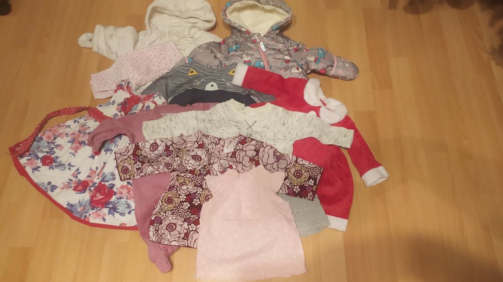 10 szt Paka ubrań dla dziewczynki 0-6